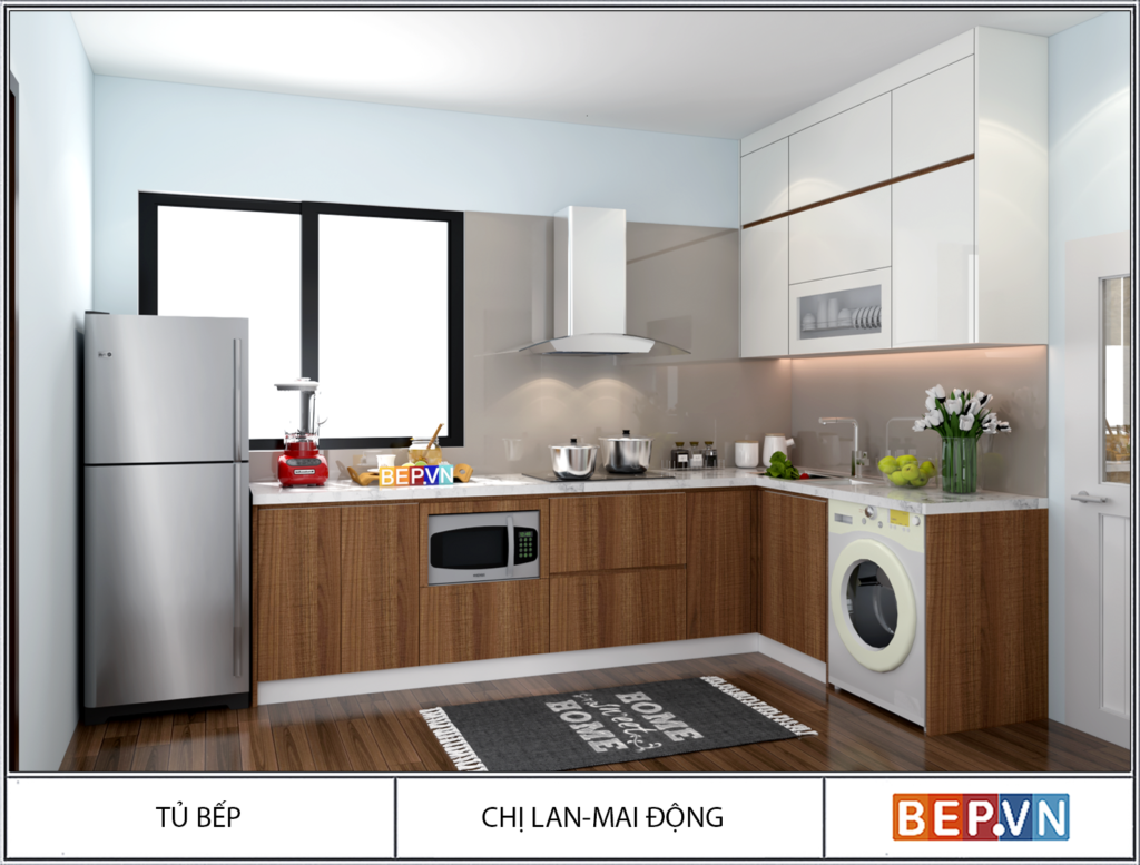 Tủ bếp nhỏ, đơn giản nhà chị Lan - Mai Động
