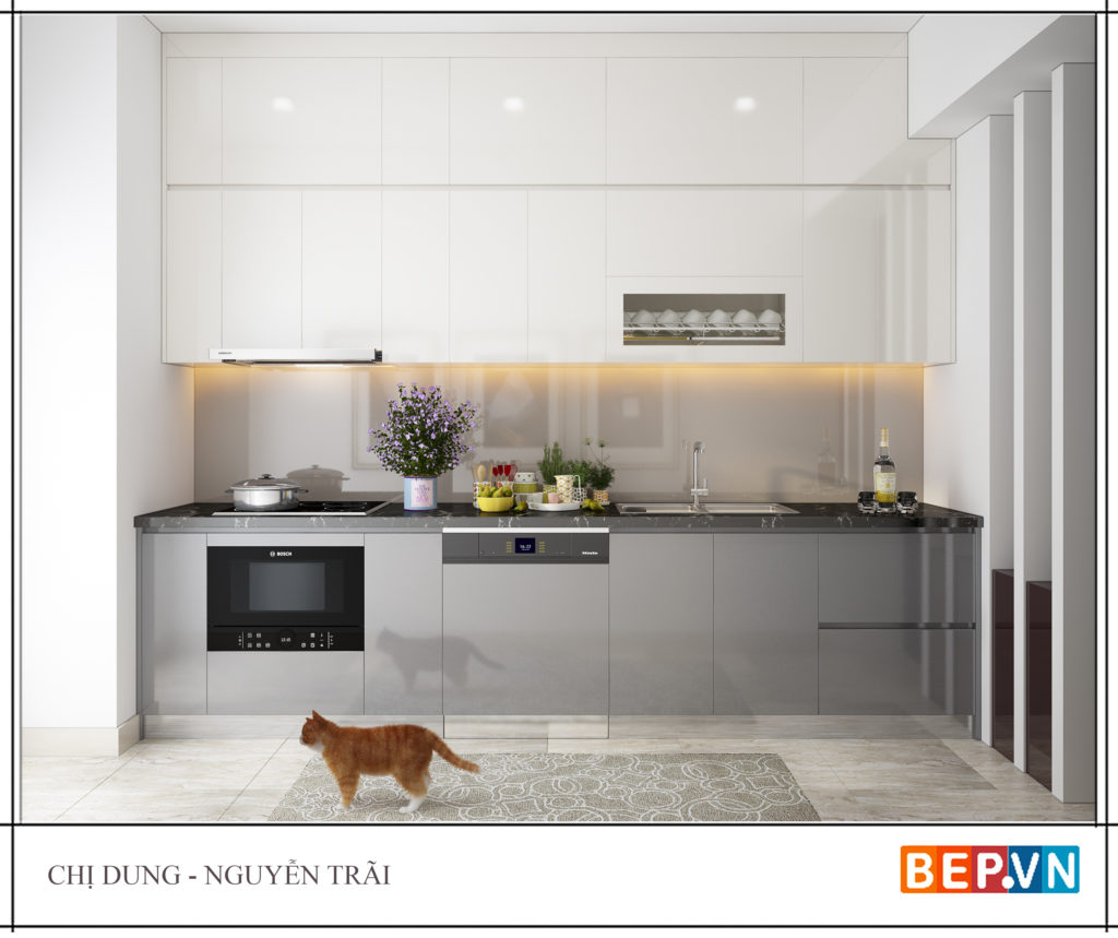 Tủ bếp chữ i gia đình chị Dung