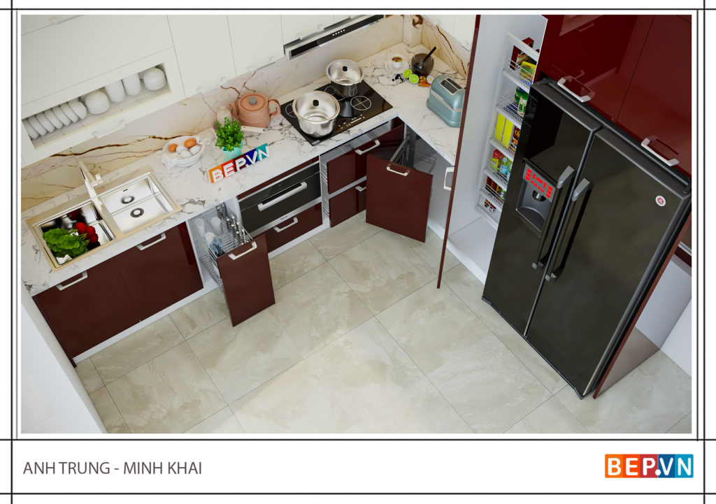 Phụ kiện tủ bếp hiện địa gia đình anh Trung - Minh Khai