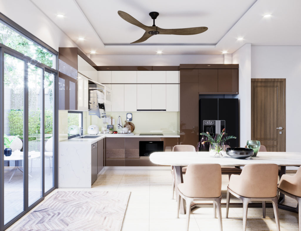 Thiết kế tủ bếp Acrylic bền đẹp, hiện đại