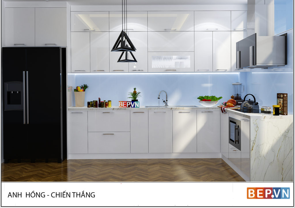 thiết kế tủ bếp hiện đại, sang trọng