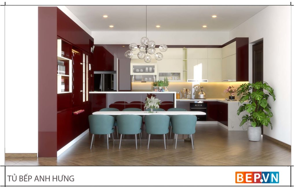 thiết kế nhà bếp theo phong thủy