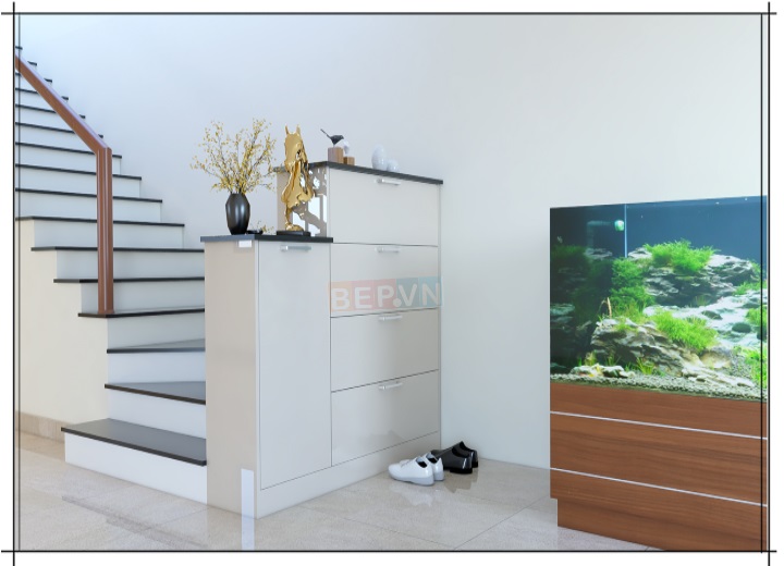Tủ giày Acrylic hiện đại cho phòng khách sang trọng và gọn gàng.