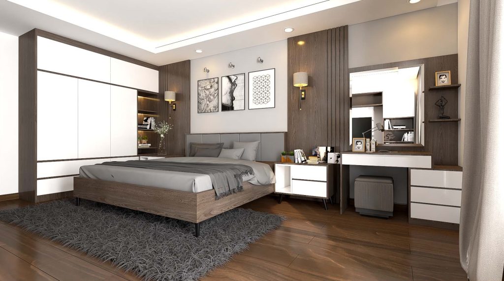 thiết kế nội thất đẹp, nội thất phòng ngủ hiện đại và tiện nghi