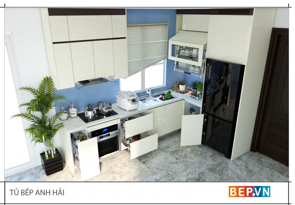 Tiện lợi và hữu ích là ưu điểm của ngăn kéo tủ bếp trong căn bếp hiện đại.