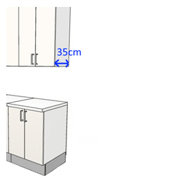 Kích thước chiều sâu và chiều cao tủ bếp trên tiêu chuẩn
