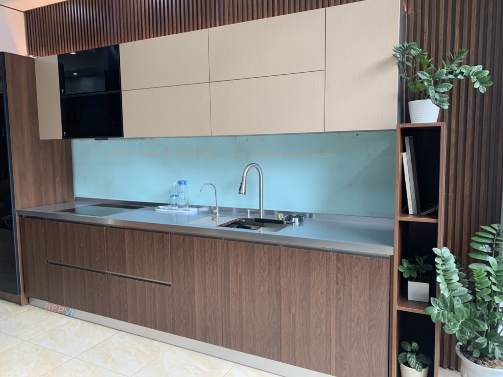 tủ bếp inox cánh inox cao cấp tại bep.vn