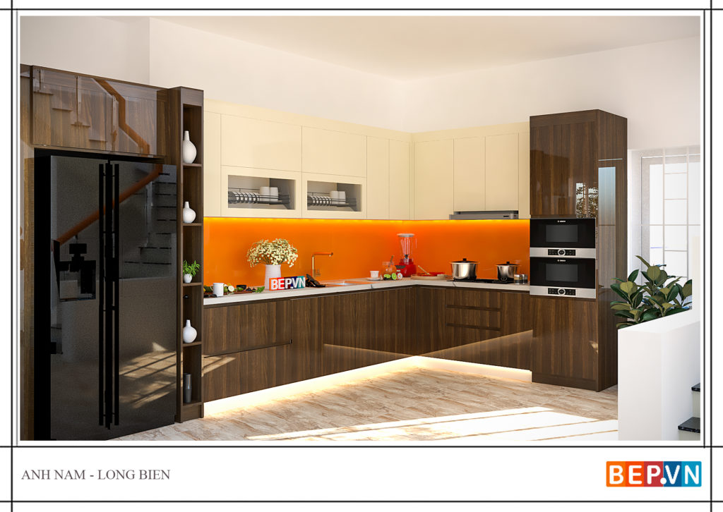 Khi bạn lựa chọn kết hợp các gam màu nóng lạnh cho phòng bếp