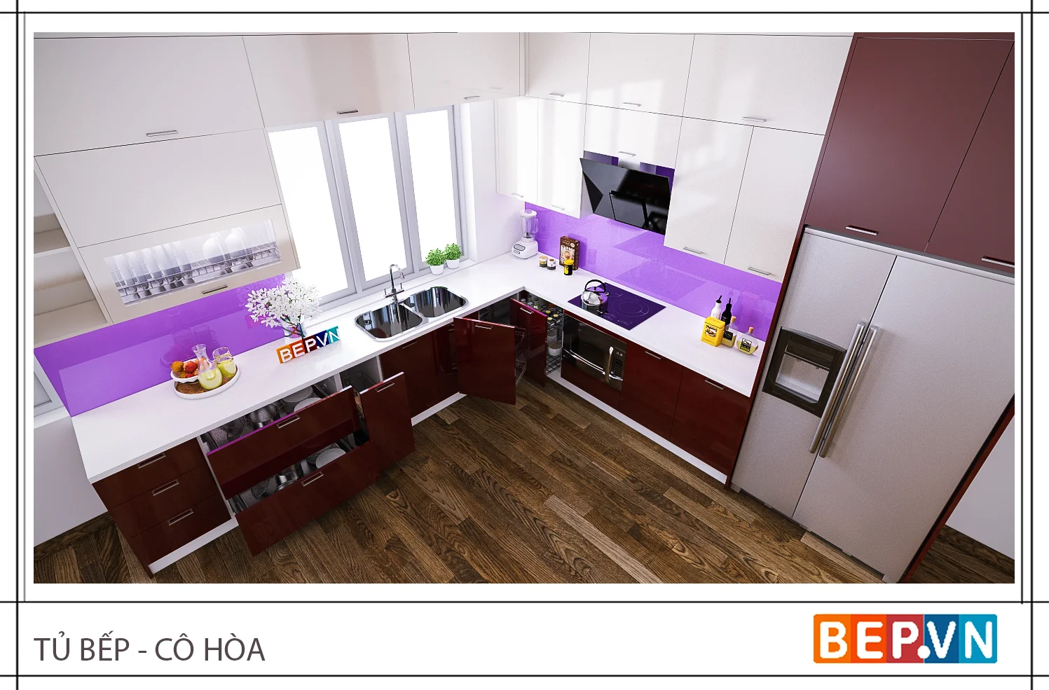 Mẫu #032: Tủ bếp hiện đại hợp mệnh Thổ