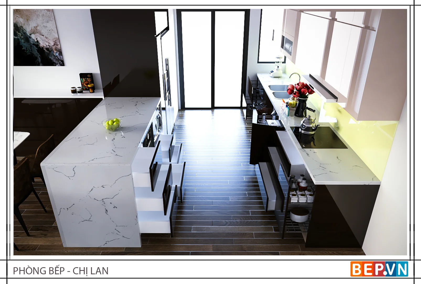 Mẫu #004: Thiết kế tủ bếp đẹp cho nhà bếp nhỏ - mẫu 4