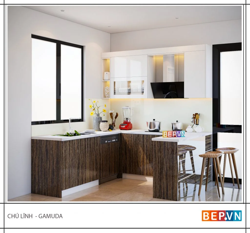 Tủ bếp nhỏ hợp mệnh Hỏa