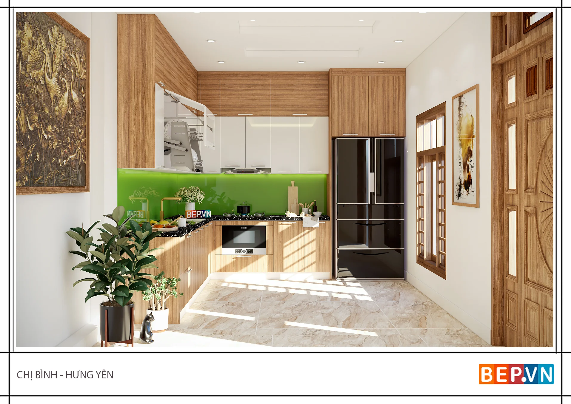 Mẫu #049: Tủ bếp đẹp phong cách đơn giản, tối giản