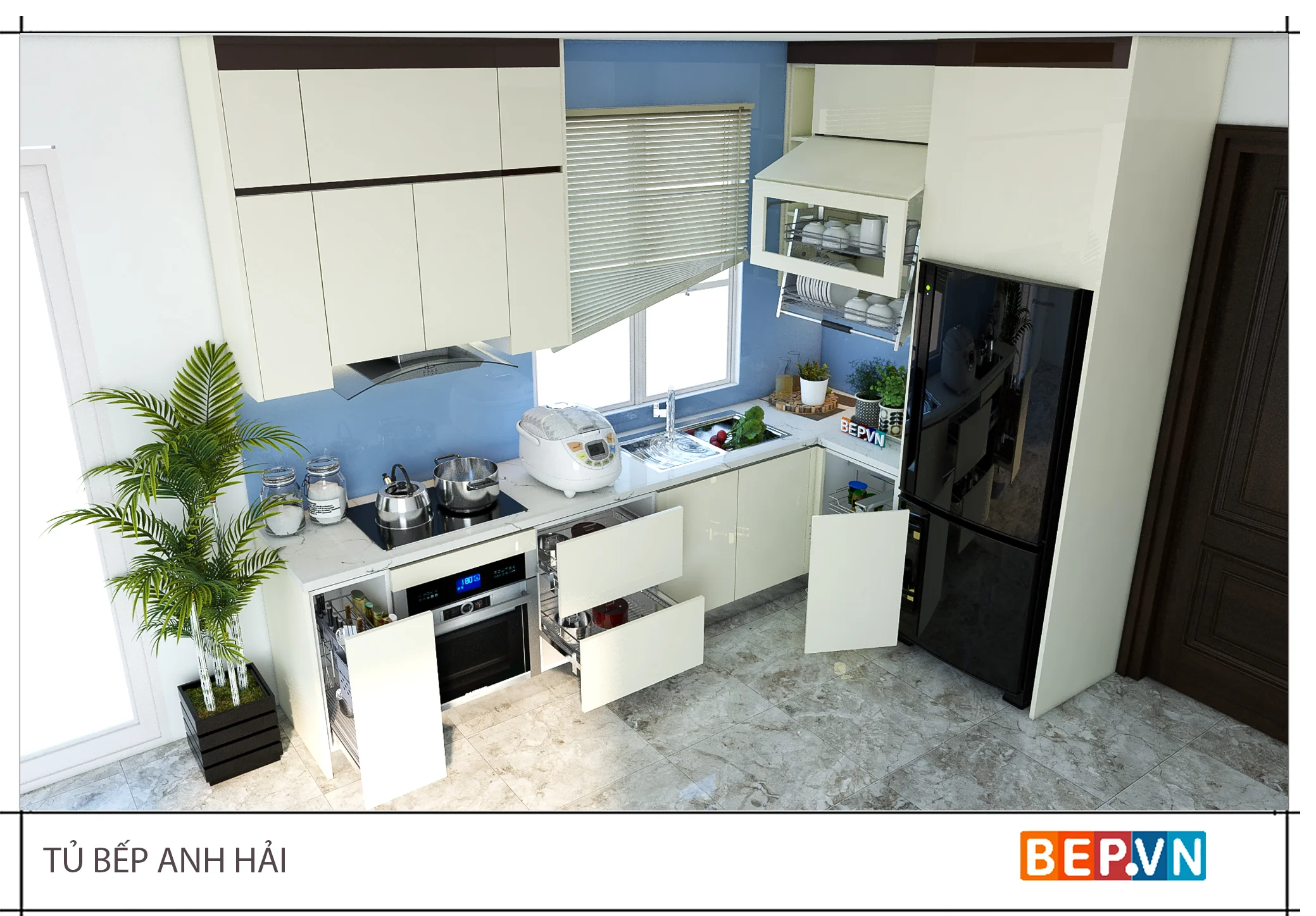 Mẫu #039: Gợi ý lựa chọn màu sắc thiết kế tủ bếp
