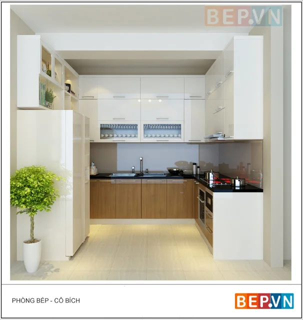 Mẫu #040: Tủ bếp tối ưu cho không gian bếp hẹp