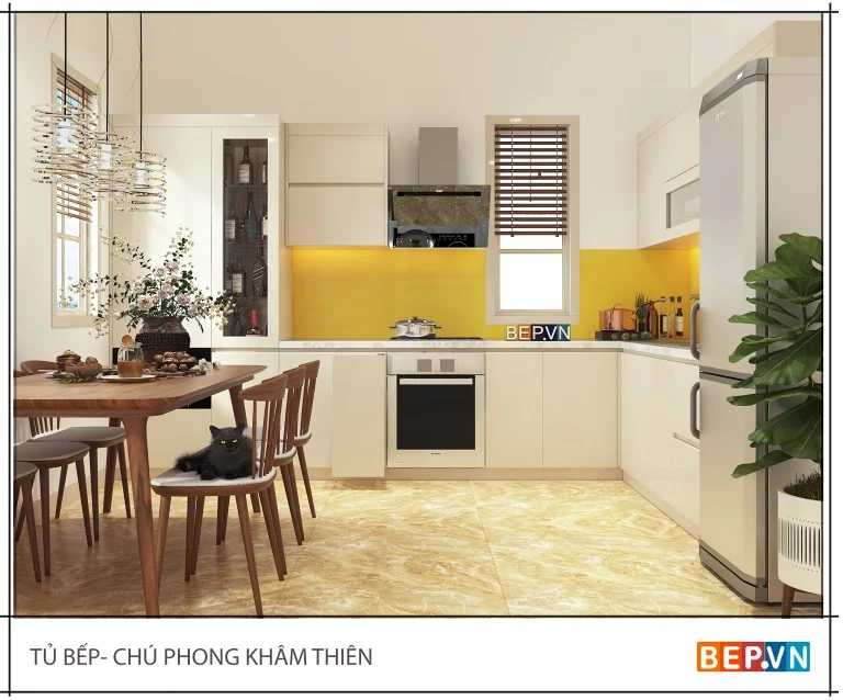 Mẫu tủ bếp nhỏ mới nhất dành cho không gian hạn chế gd chú Phong