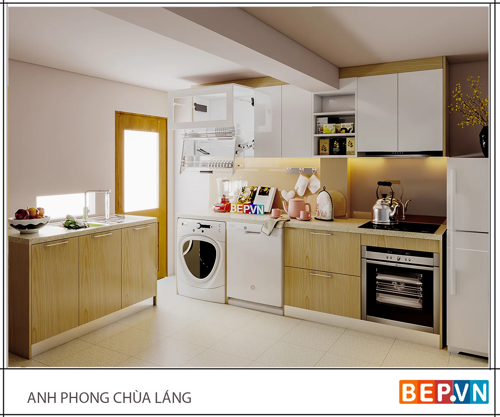 Mẫu #055: Mẫu tủ bếp tối ưu cho nhà nhỏ - mẫu 3