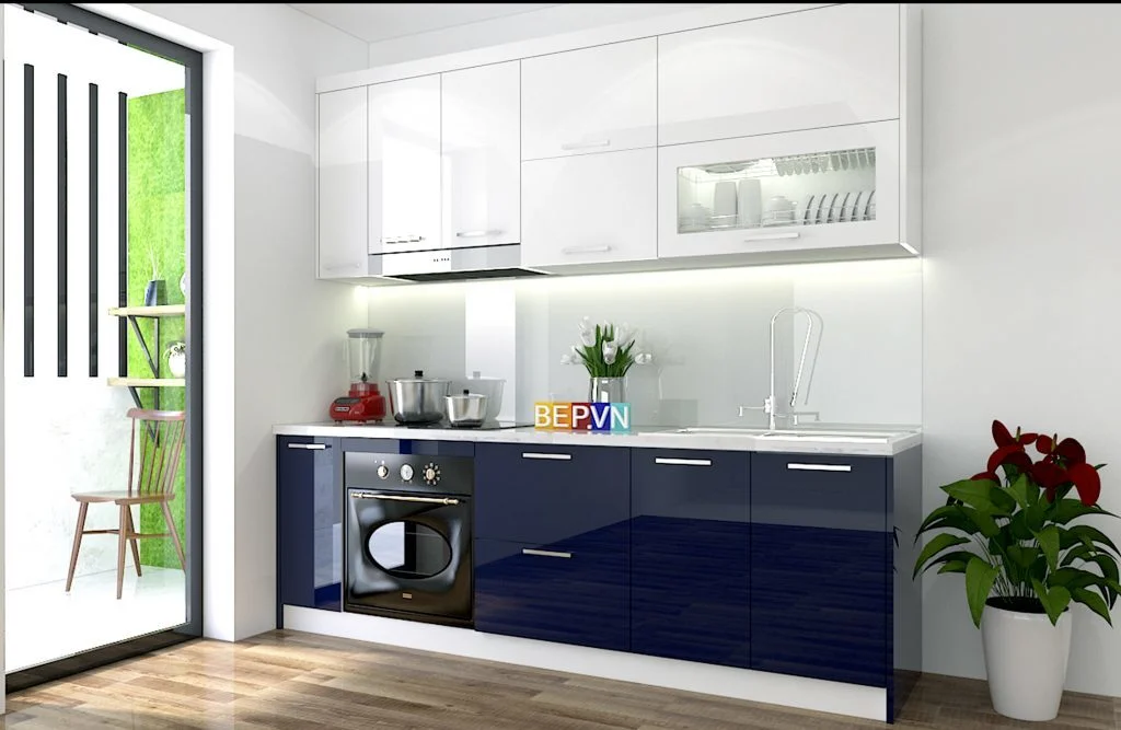 mẫu tủ bếp acrylic chữ I- 50+mẫu tủ bếp đẹp cho nhà nhỏ