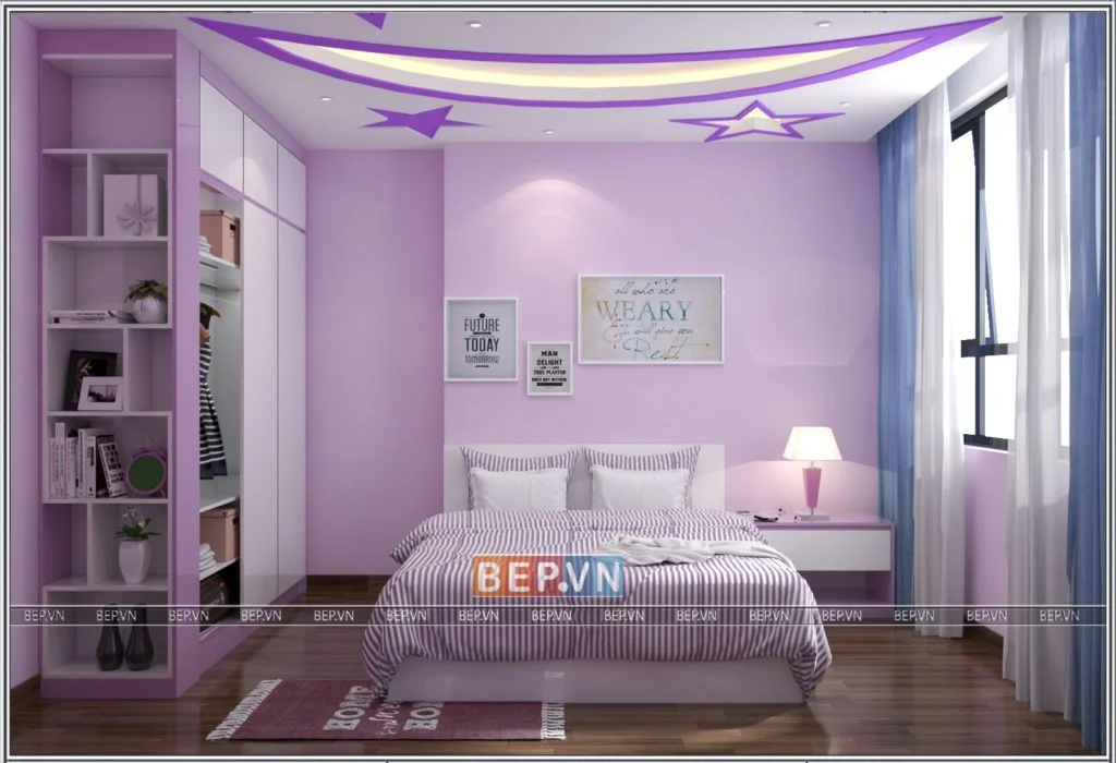 Lựa chọn tông màu hồng pastel nhẹ nhàng cho thiết kế phòng ngủ
