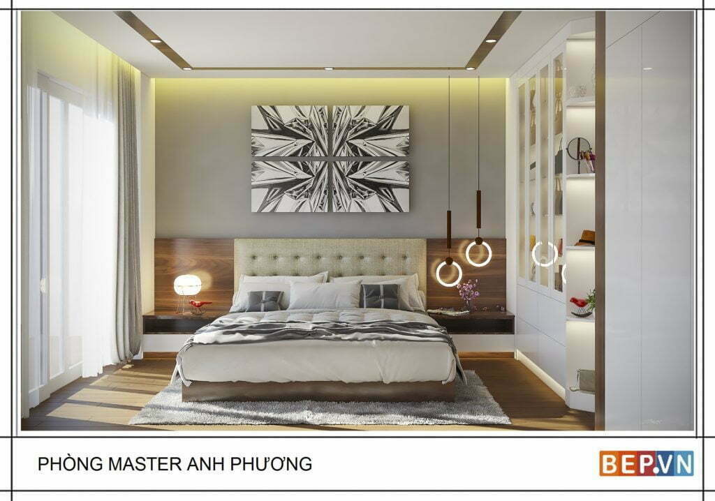 thiết kế nội thất phòng ngủ master hiện đại