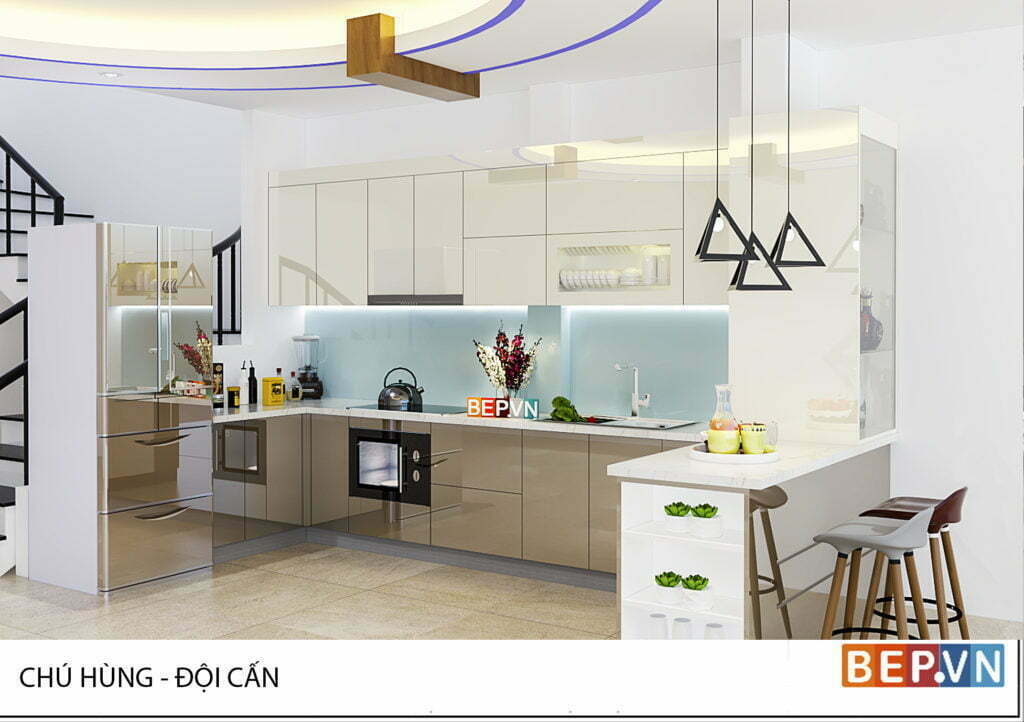Thiết kế tủ bếp chữ U Acrylic hiện đại Bep.vn 39 | Bep.vn