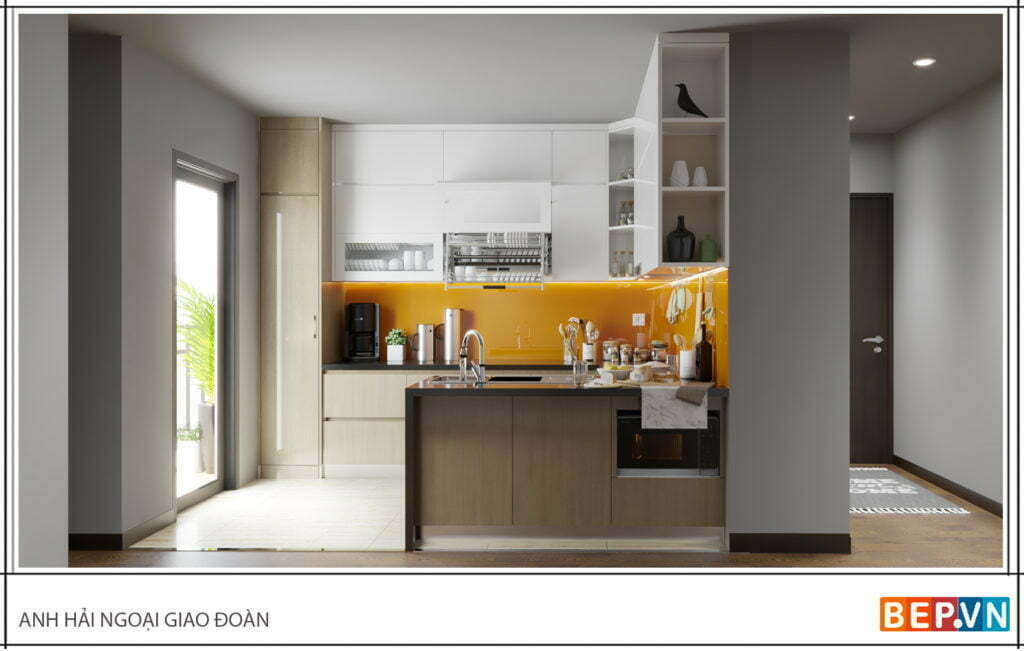 Thiết kế tủ bếp chữ U Acrylic hiện đại Bep.vn 68 | Bep.vn