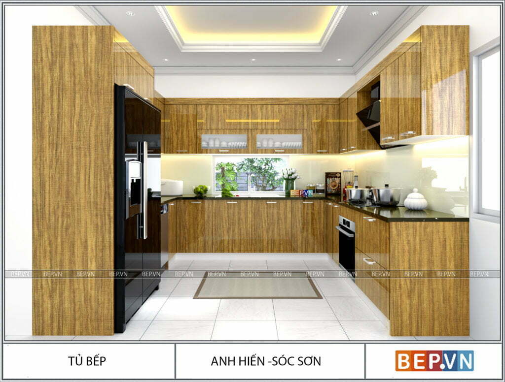 Thiết kế tủ bếp chữ U Laminate hiện đại Bep.vn 1 | Bep.vn