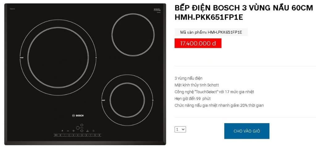 Vì sao nên lựa chọn bếp từ, bếp điện từ thay thế bếp gas? | Bep.vn bep tu bep dien tu thuong hieu bosch duc 3 vung nau 1 | Bep.vn