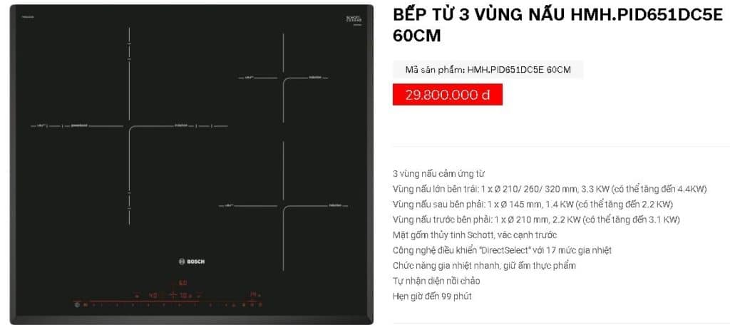 Vì sao nên lựa chọn bếp từ, bếp điện từ thay thế bếp gas? | Bep.vn bep tu bep dien tu thuong hieu bosch duc 3 vung nau 2 | Bep.vn