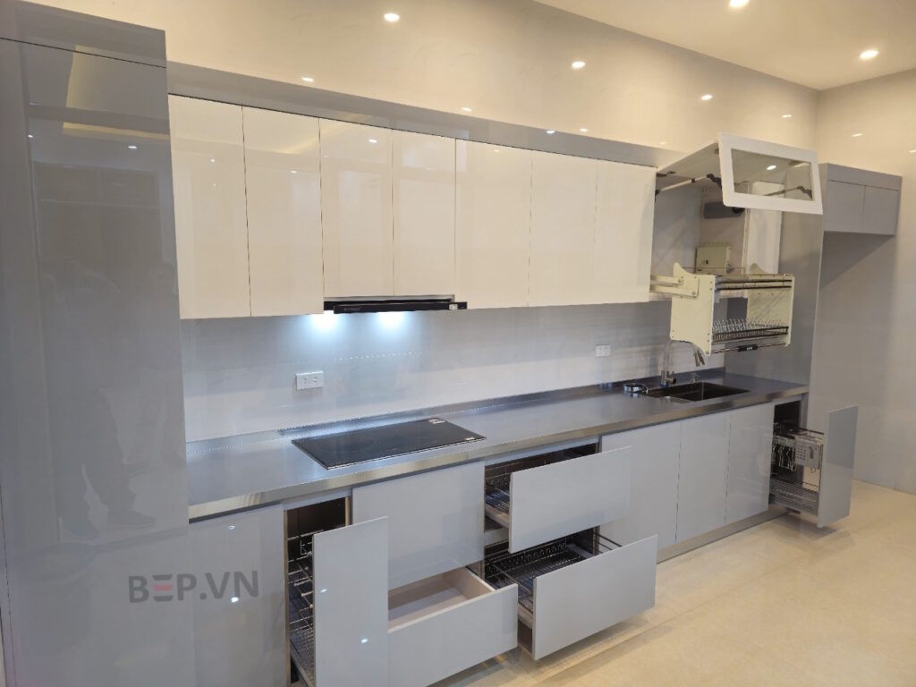tủ bếp inox thẳng chữ i