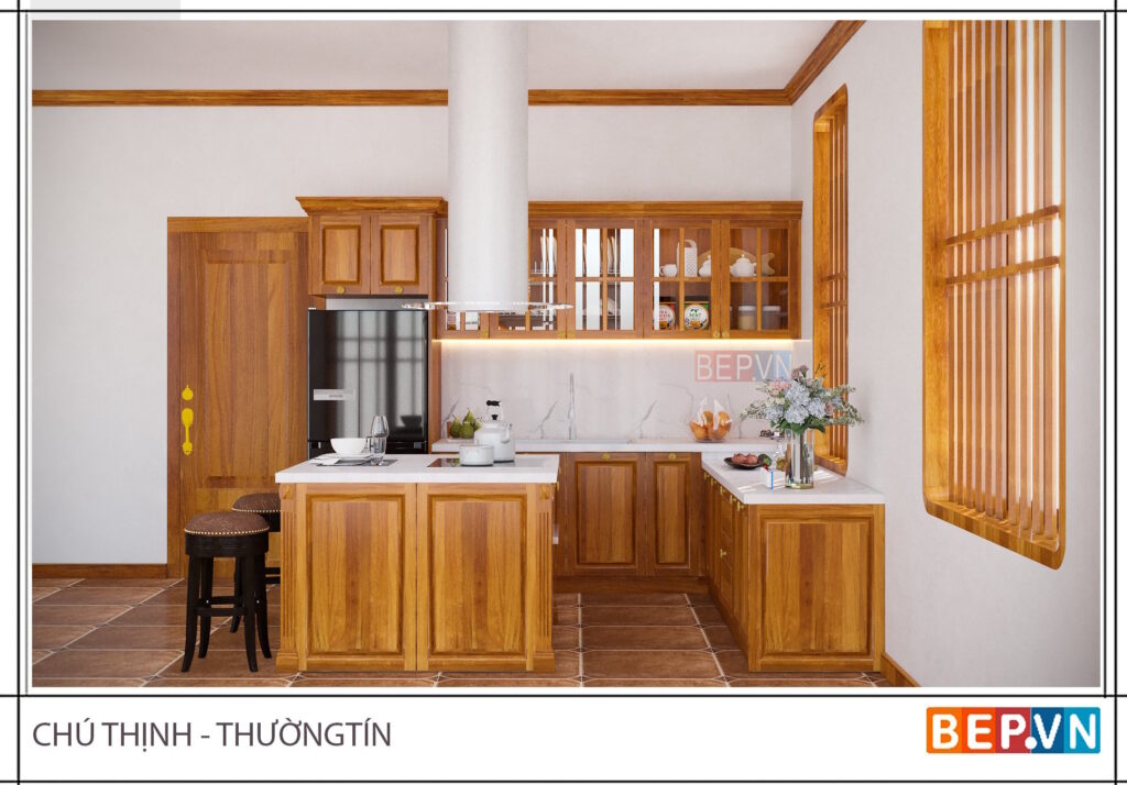 Tủ bếp gỗ tự nhiên cao cấp