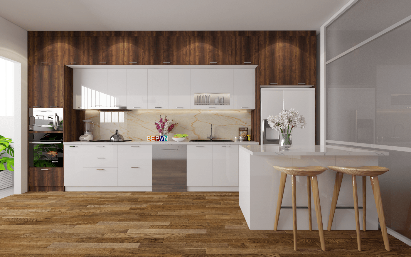top 10 tủ bếp Laminate phong cách tối giản hiện đại của Châu Âu