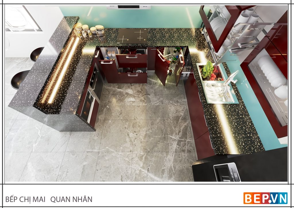 5 mẫu nhà bếp đẹp đơn giản cho nhà ống