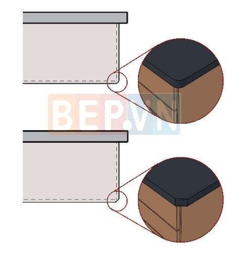 Bo tròn hoặc vát góc bàn bếp - Chuẩn mực an toàn trong thiết kế nhà bếp