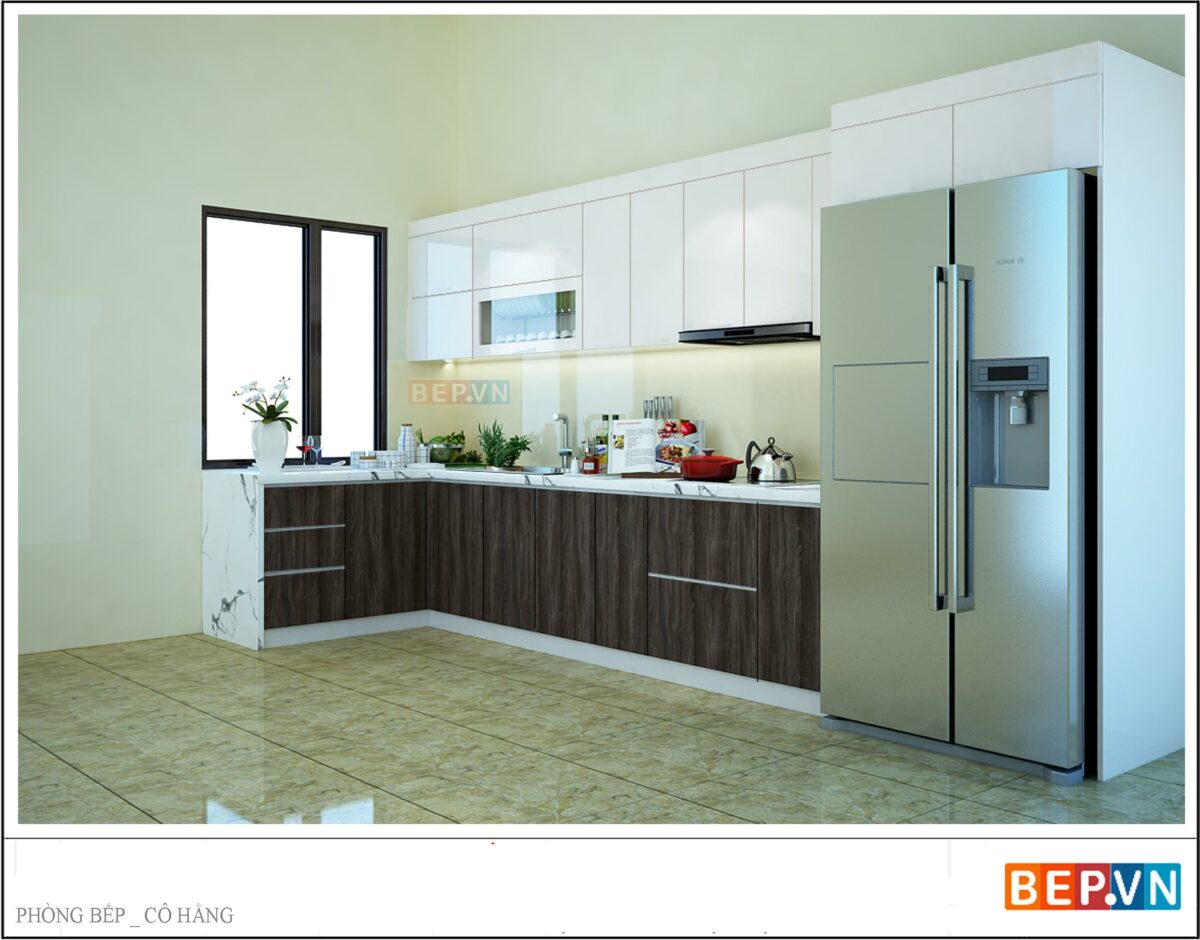 Tủ bếp chữ L gia đình cô Hằng. - Hình ảnh 2