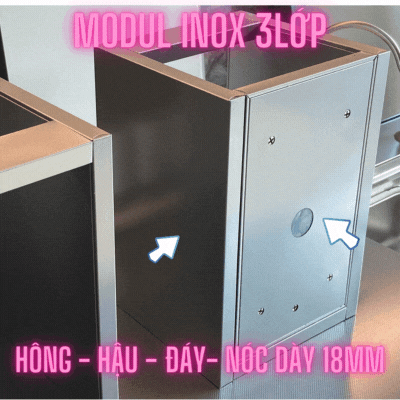 Mô phỏng chuyển động modul inox 3 lớp nhập khẩu Bep.vn