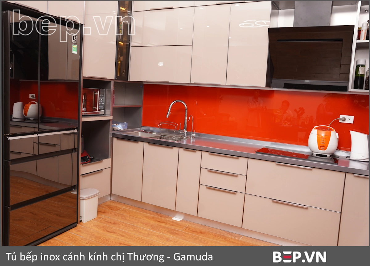 Mẫu tủ bếp Inox 304 nhập khẩu chính hãng Bep.vn - Sang trọng và bền bỉ trọn đời