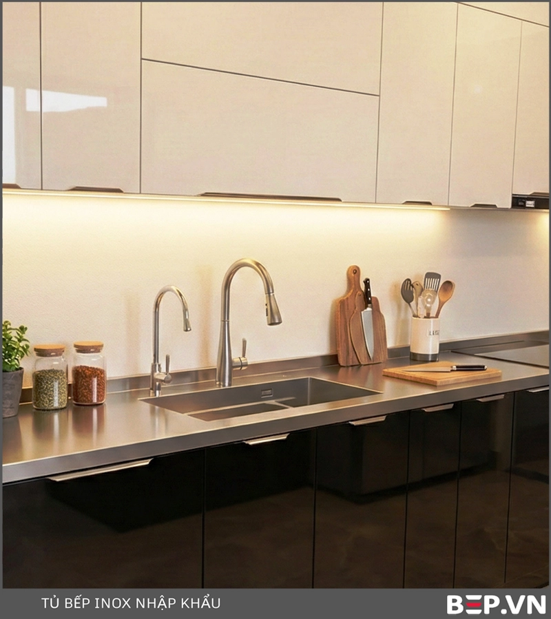 Mặt bàn inox liền chậu