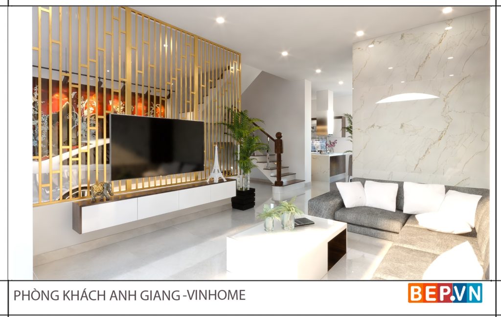 thiết kế nội thất phòng khách sang trọng, hiện đại