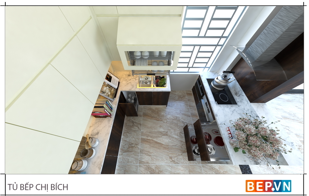 Thiết kế tủ bếp cho không gian hạn chế với đầy đủ các hạng mục phụ kiện và thiết bị