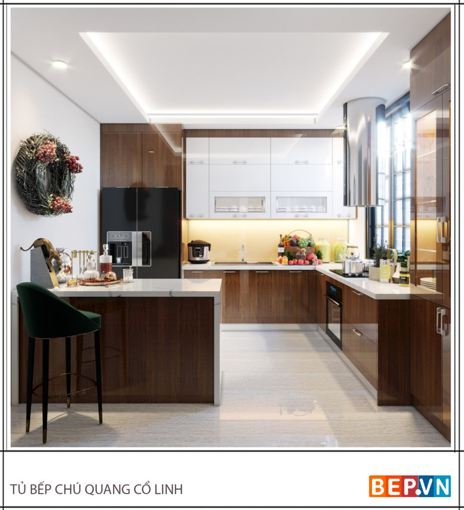 Mẫu thiết kế tủ bếp chữ l được yêu thích năm 2019 `11