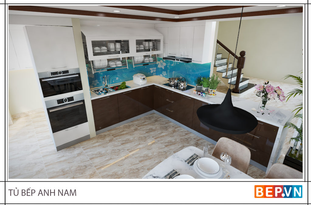 Lựa chọn màu sắc cho thiết kế tủ bếp chữ l