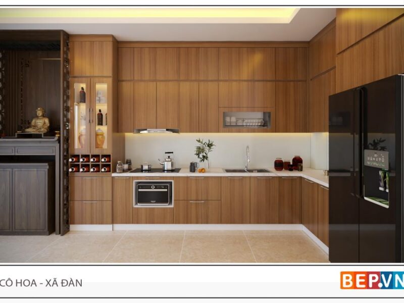 Tủ bếp chữ L cô Hoa-Xã Đàn