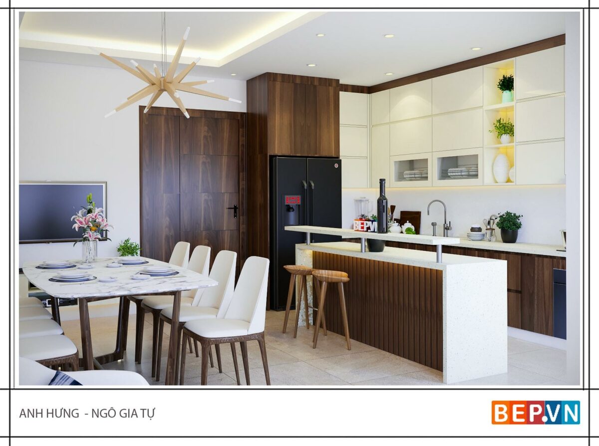 Tủ bếp Acrylic cô Xuyến - Văn Phú