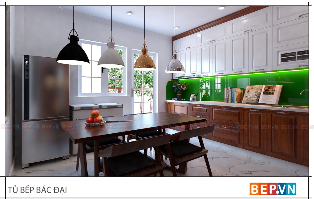 Thiết kế tủ chữ L với kích thước thoải mái để lưu trữ - tủ bếp bác Đại là niềm mơ ước của nhiều gia chủ
