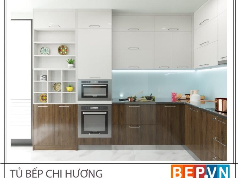 Tủ bếp gỗ công nghiệp chị Hương - Phạm Hùng