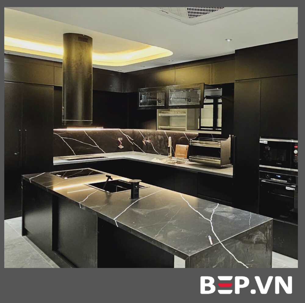 Tủ bếp inox cánh inox anh Hiếu - Ngọc Hồi
