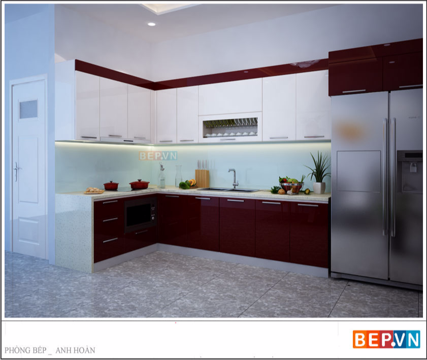 Tủ bếp Acrylic anh Hoàn