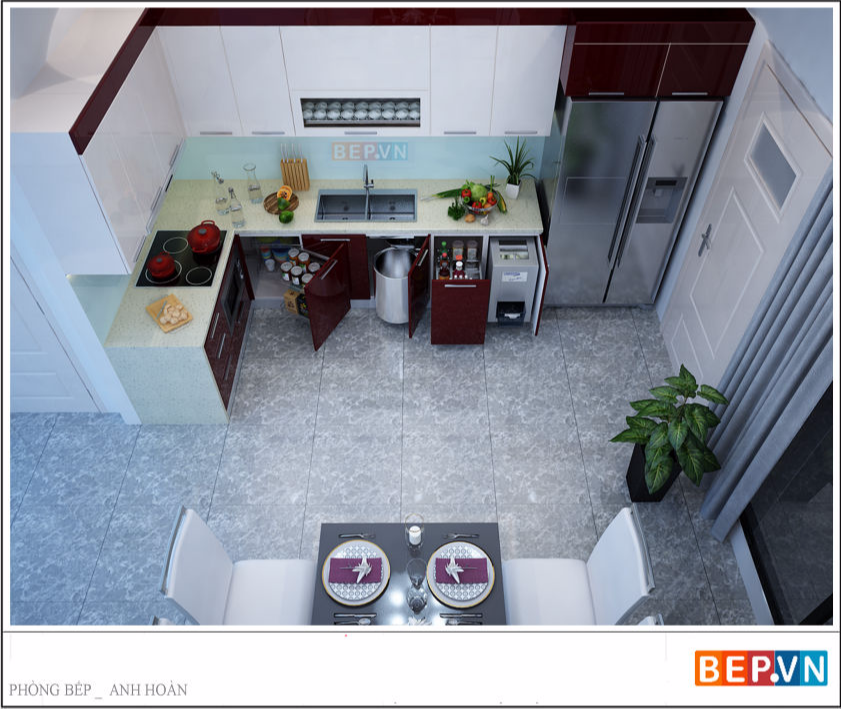 Tủ bếp Acrylic anh Hoàn