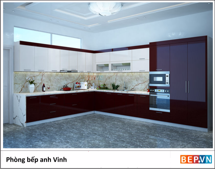 Tủ bếp Acrylic anh Vinh - Lào cai