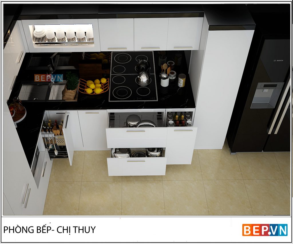 Lựa chọn chất liệu phổ biến nhất hiện nay chính là bàn bếp bằng đá.